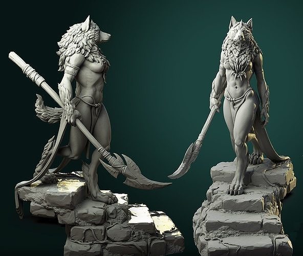 Oleana the Werewolf Queen 3D print model