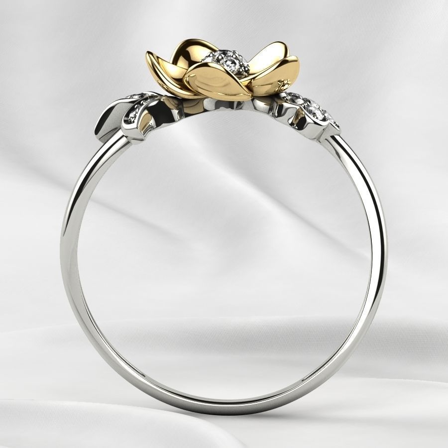 Flower Gold Ring 3D print model_21