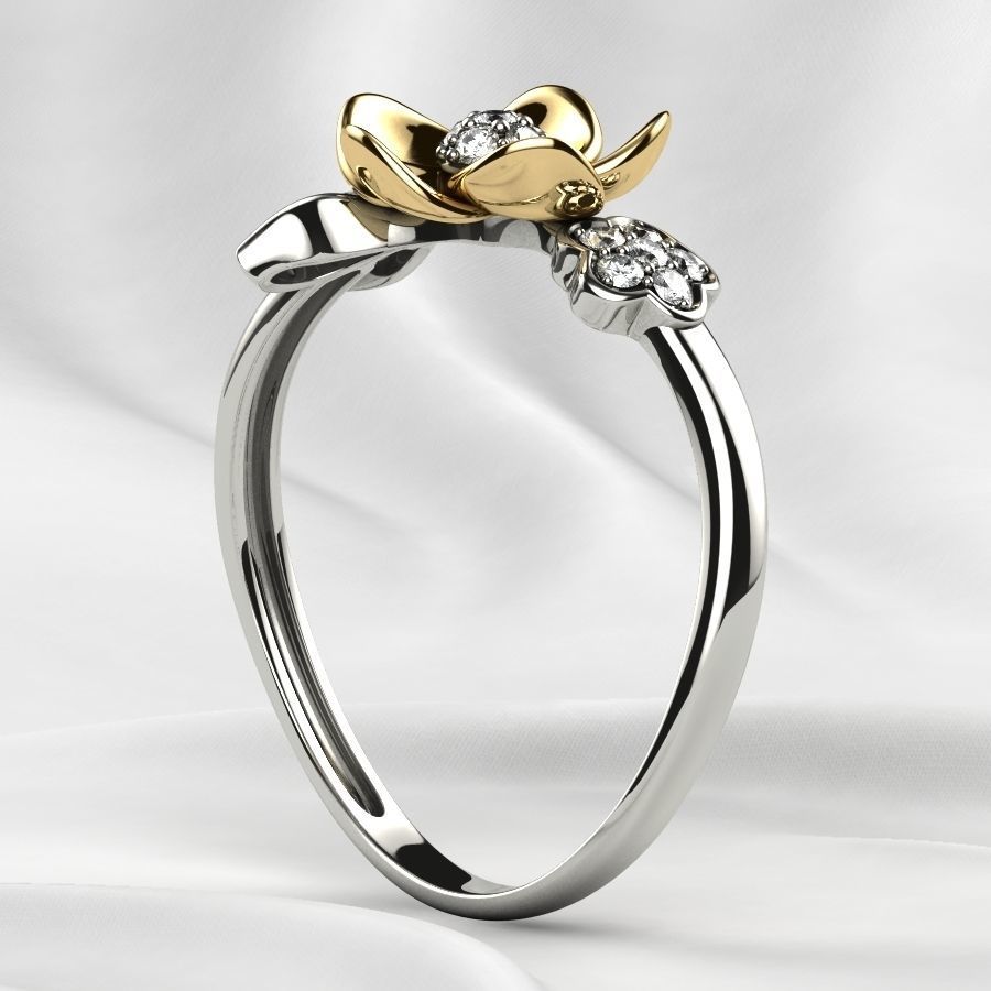 Flower Gold Ring 3D print model_24