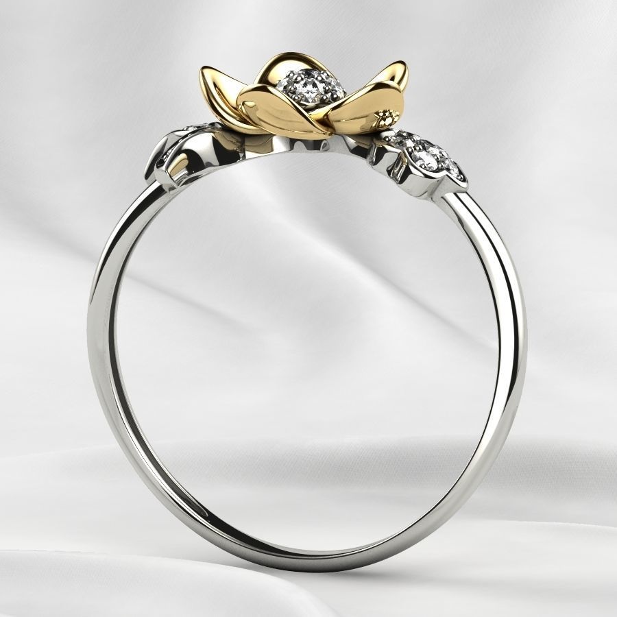 Flower Gold Ring 3D print model_22