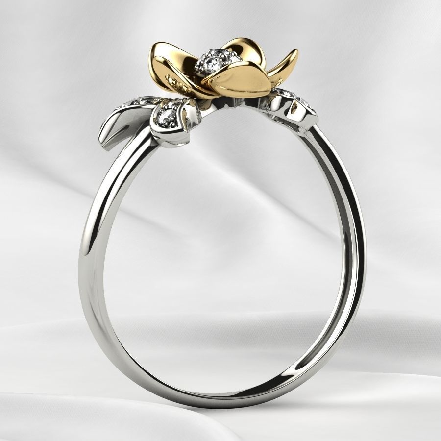 Flower Gold Ring 3D print model_19