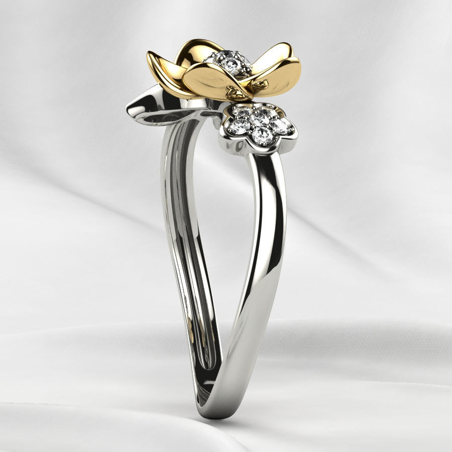 Flower Gold Ring 3D print model_26