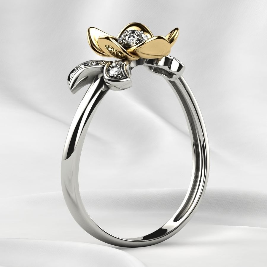 Flower Gold Ring 3D print model_18