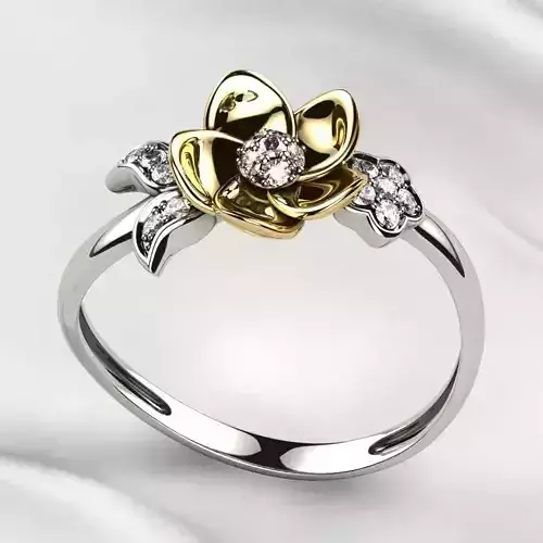 Flower Gold Ring