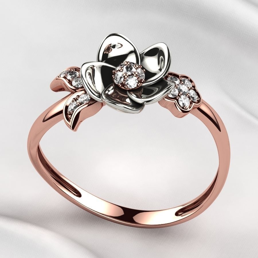 Flower Gold Ring 3D print model_5