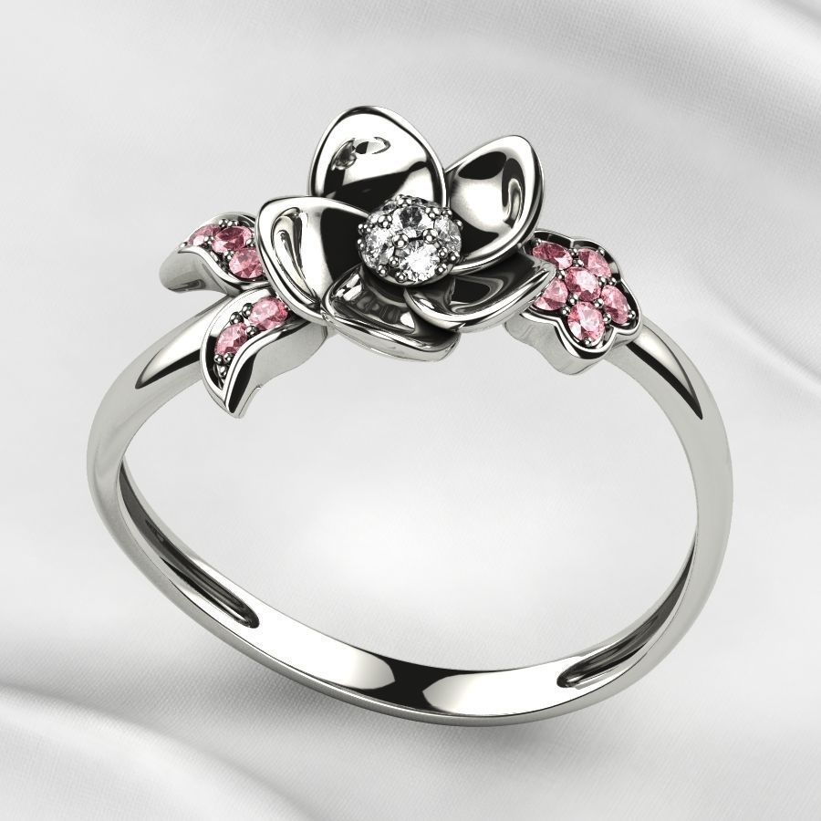 Flower Gold Ring 3D print model_12