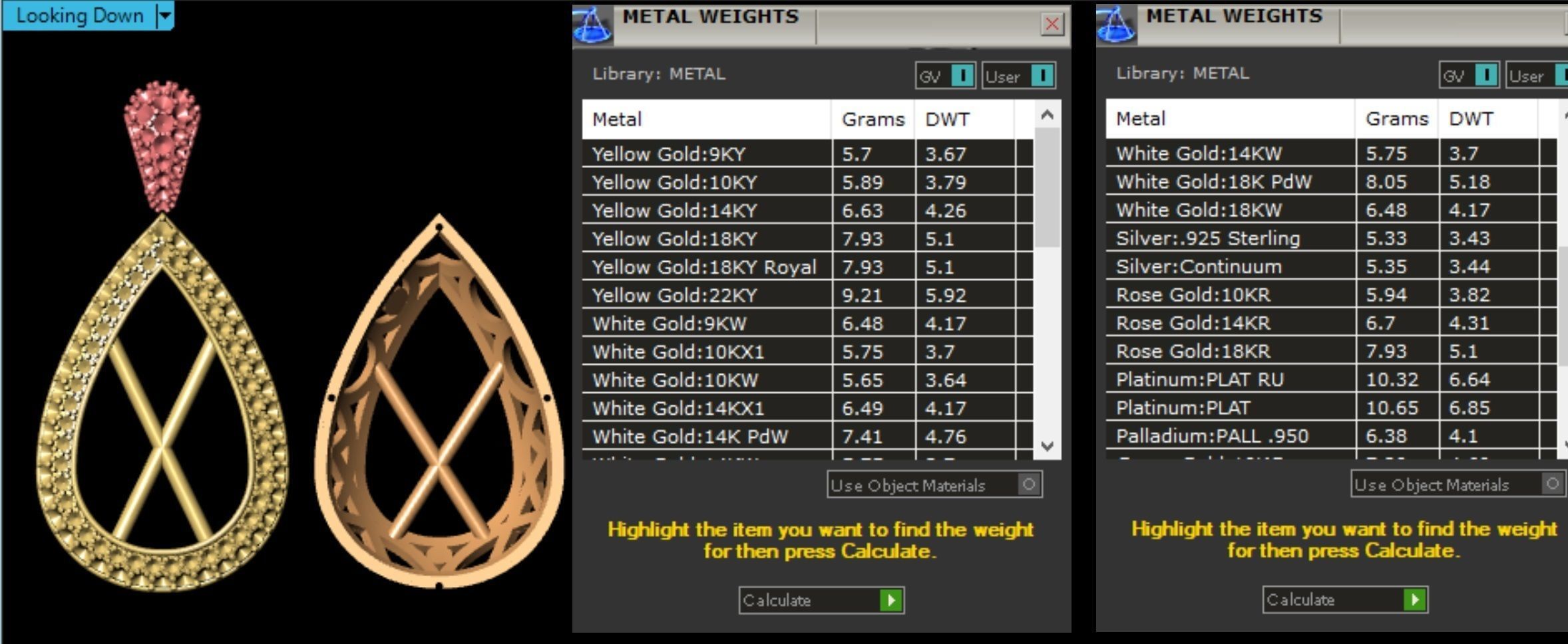 Pendant with Pear Stone diamonds 3D print model_9