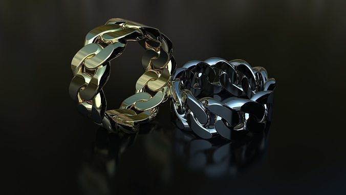 Cuban link ring 3D print model