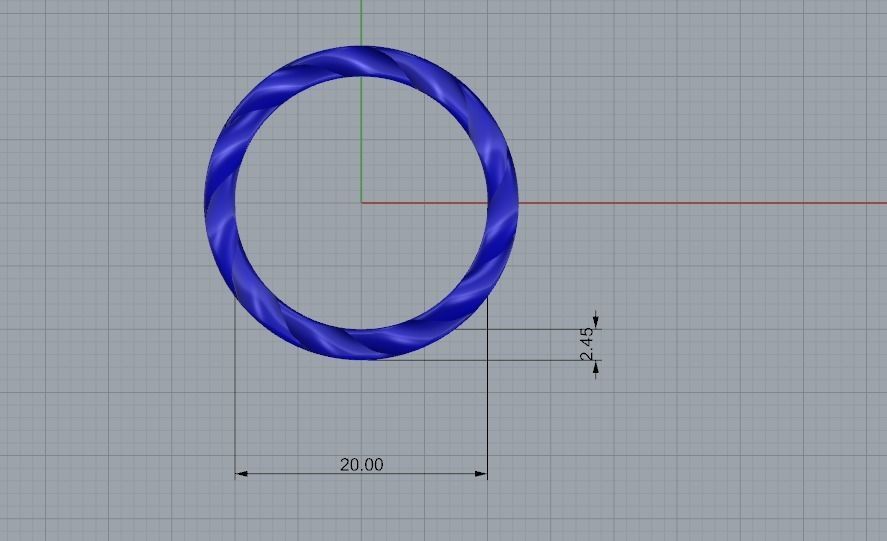 Cuban link ring 3D print model_2