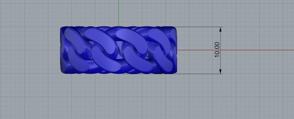 Cuban link ring 3D print model_3
