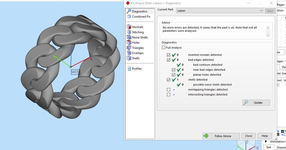 Cuban link ring 3D print model_1