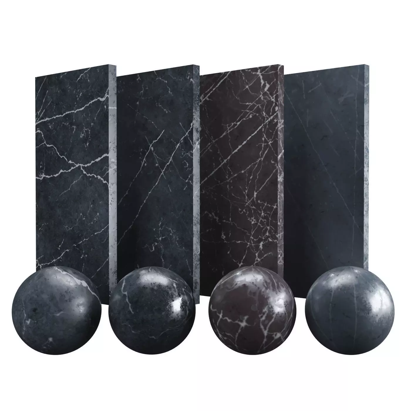 Black Nero Marquina Marble Texture PBR Vray Corona 400 x 400 cm Texture_0