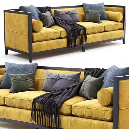 Baker Archetype Wood Banded Sofa 3D model