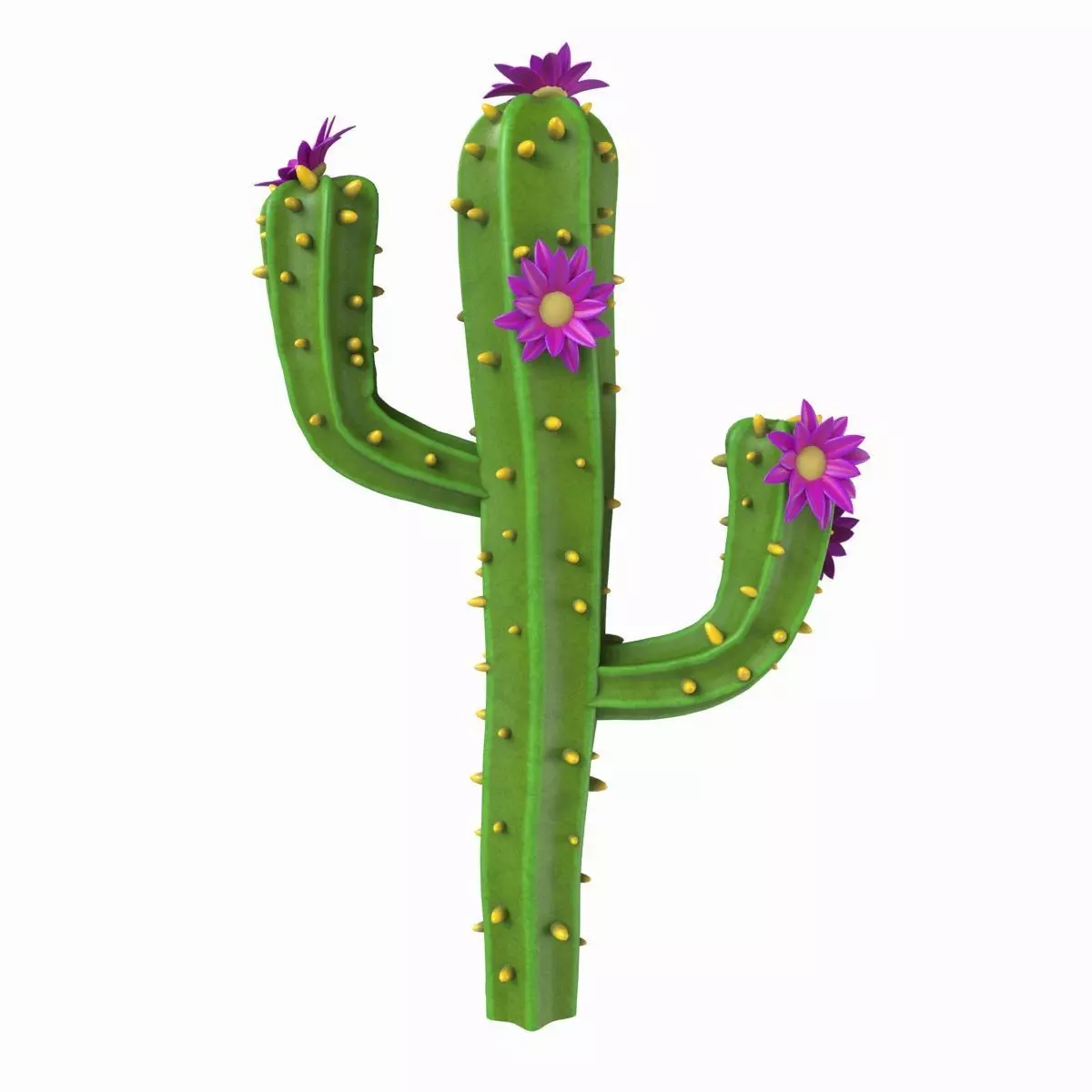 Cartoon cactus v01 3D model_0
