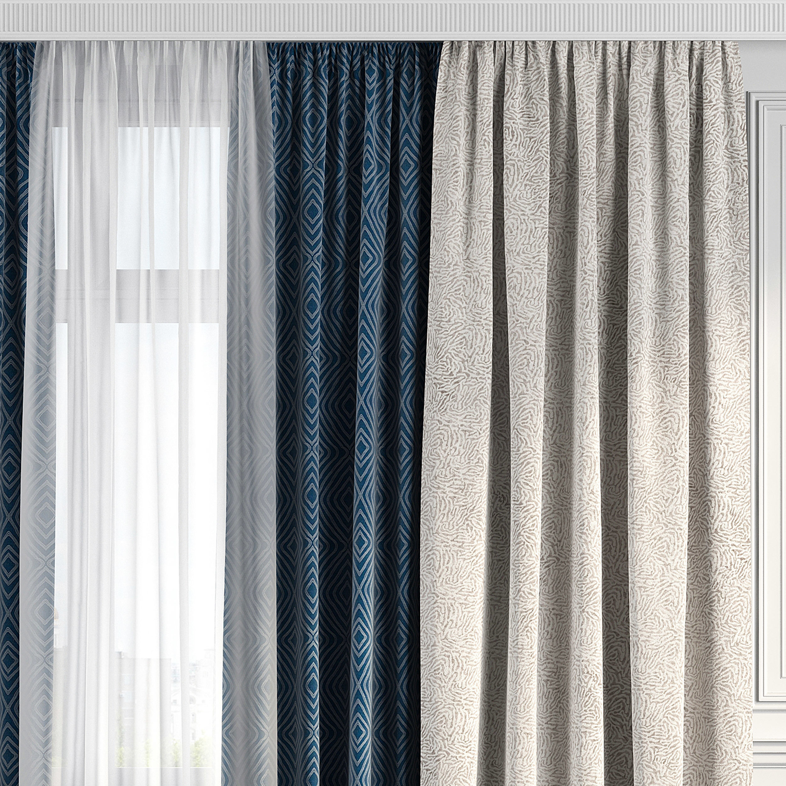 Curtain Set 176 3D model_2