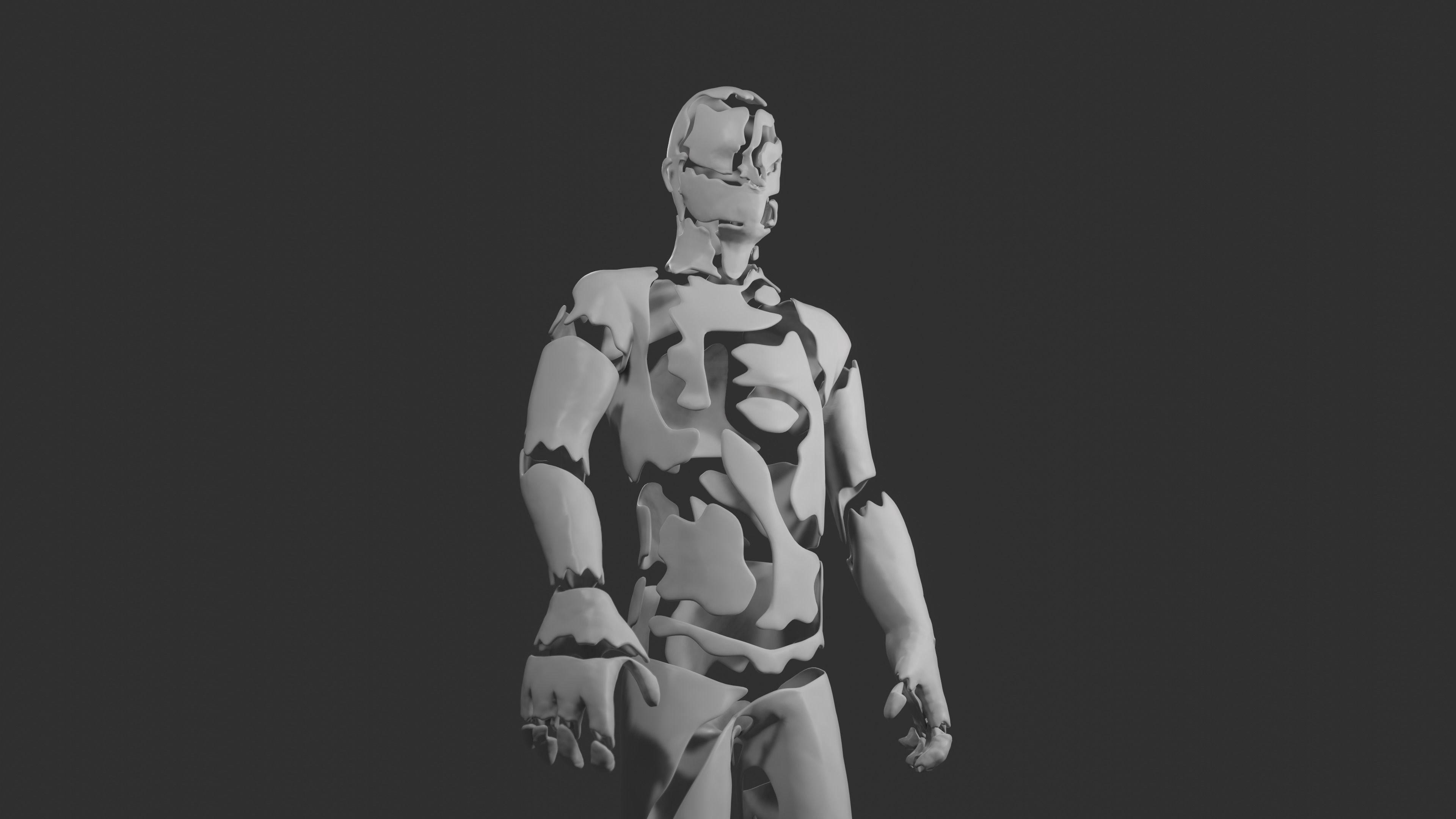 Abstract statue Low-poly 3D model_6