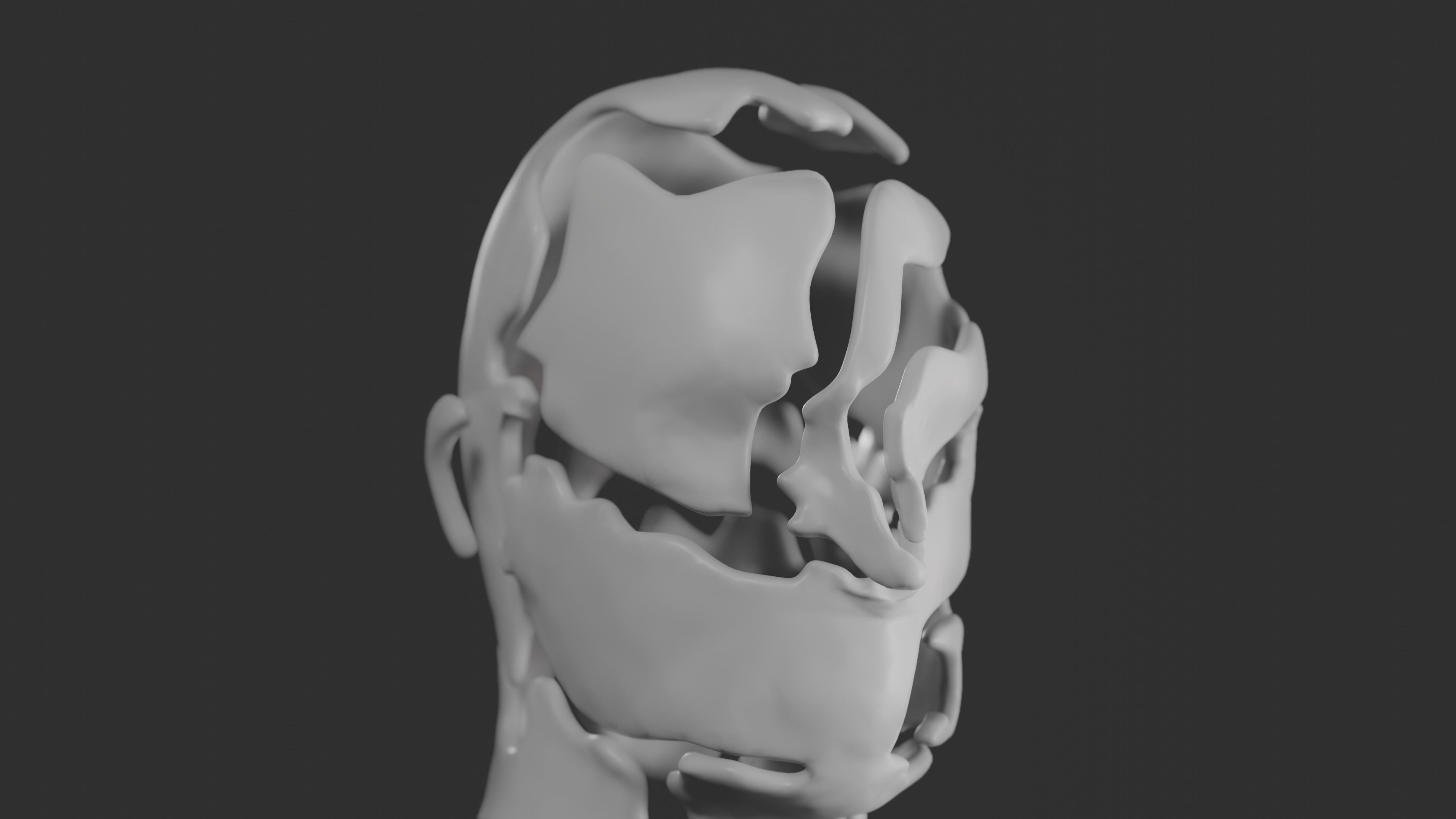 Abstract statue Low-poly 3D model_8