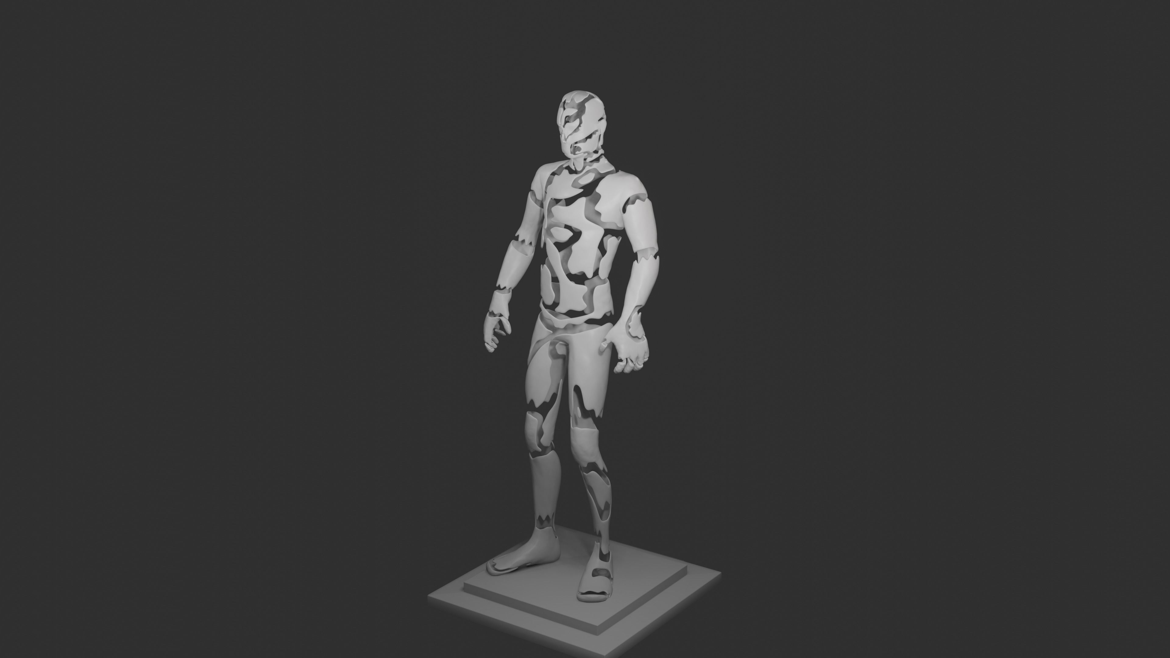 Abstract statue Low-poly 3D model_4