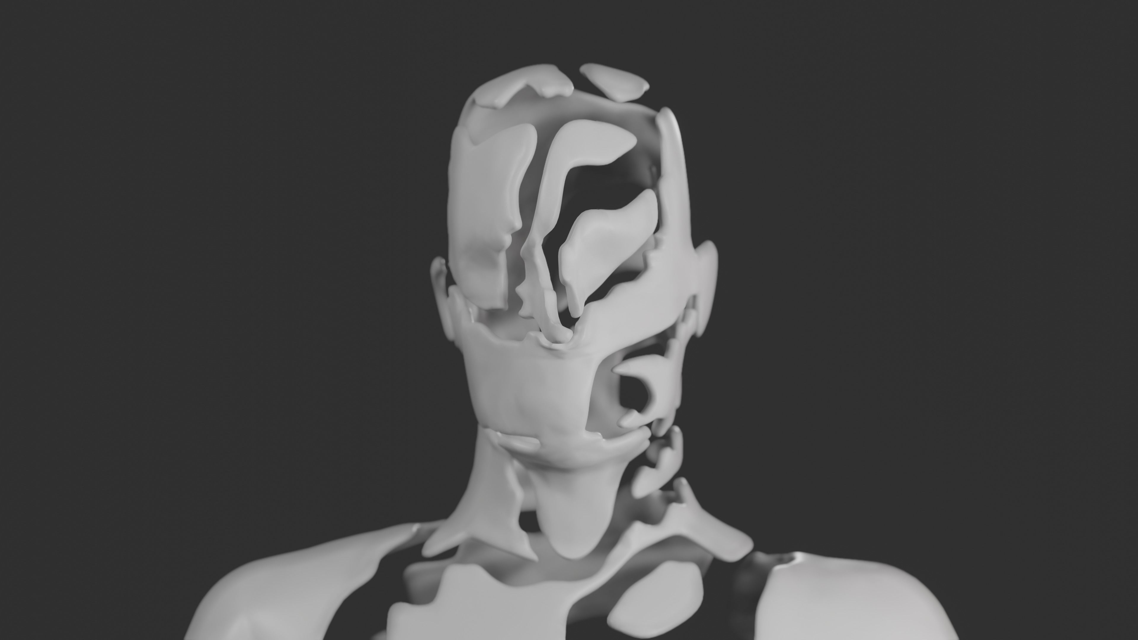Abstract statue Low-poly 3D model_5