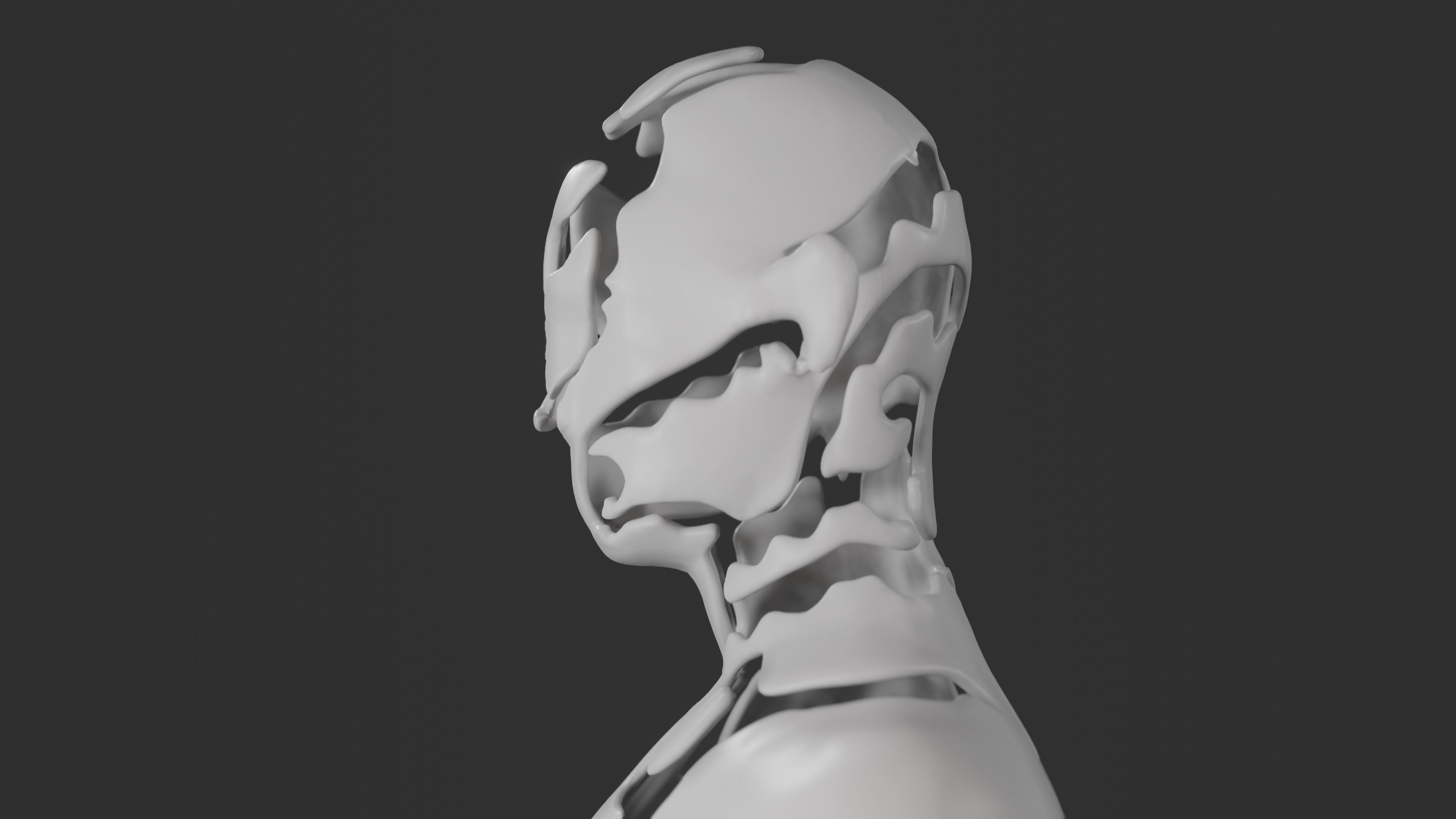 Abstract statue Low-poly 3D model_7