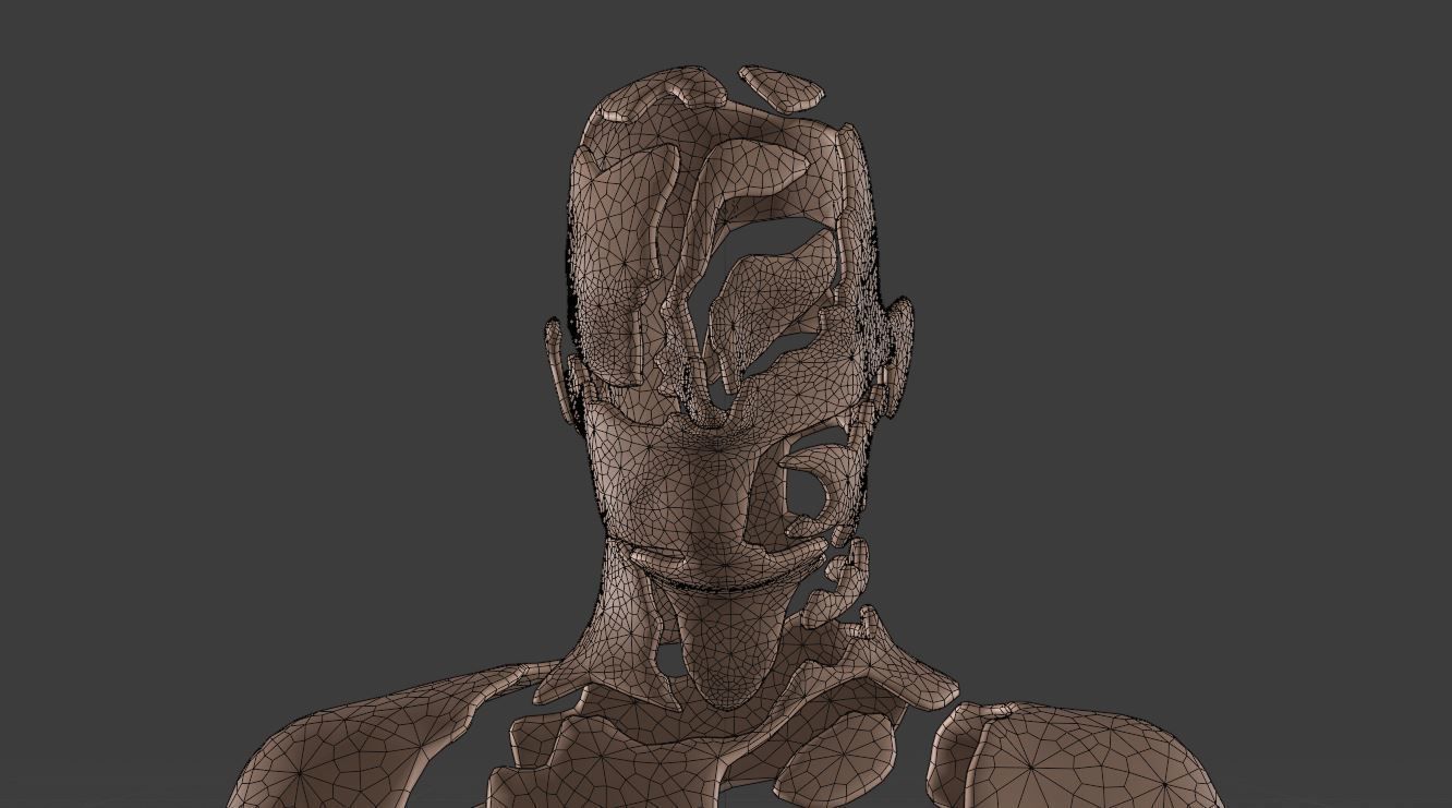 Abstract statue Low-poly 3D model_10