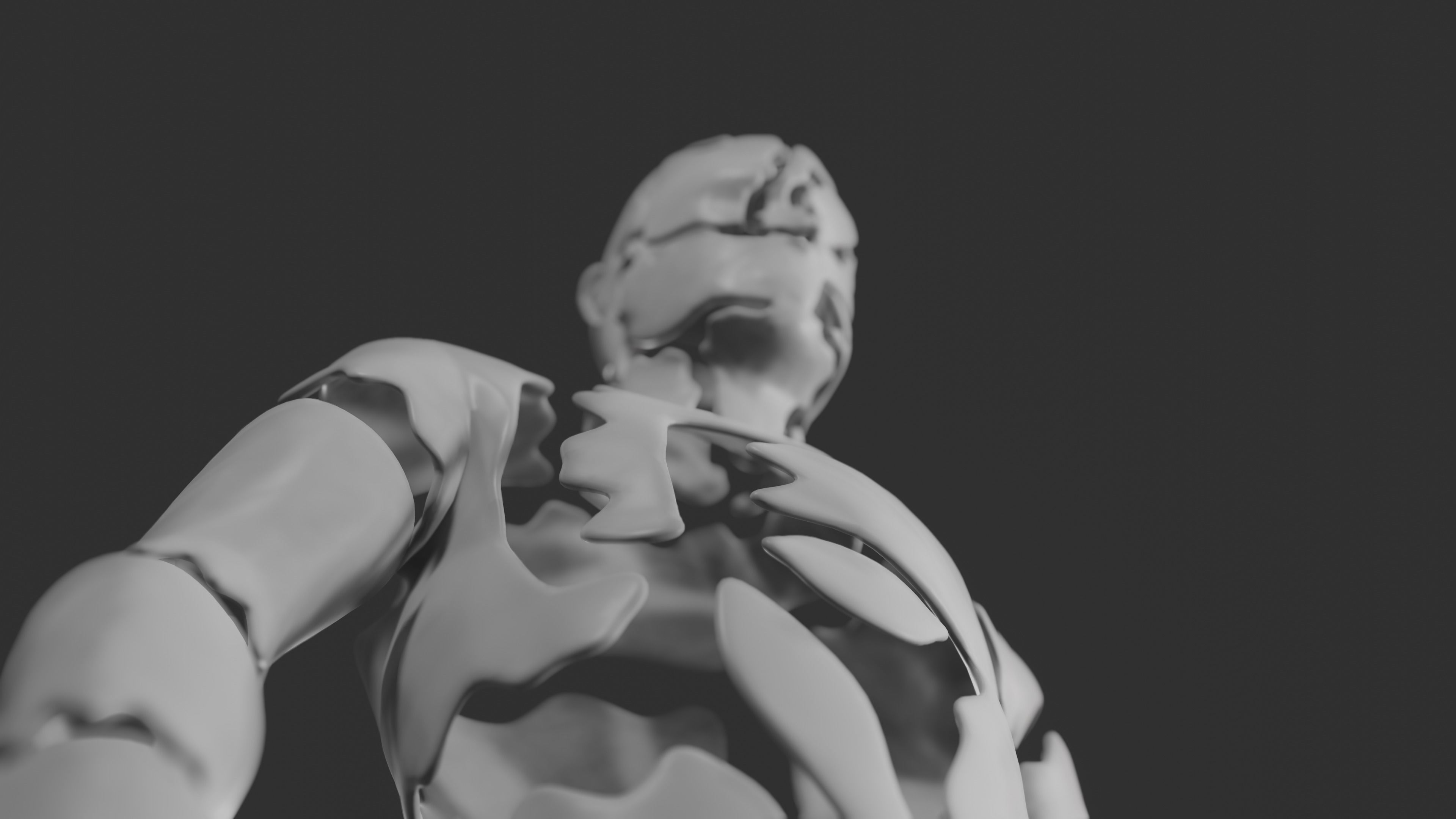 Abstract statue Low-poly 3D model_2