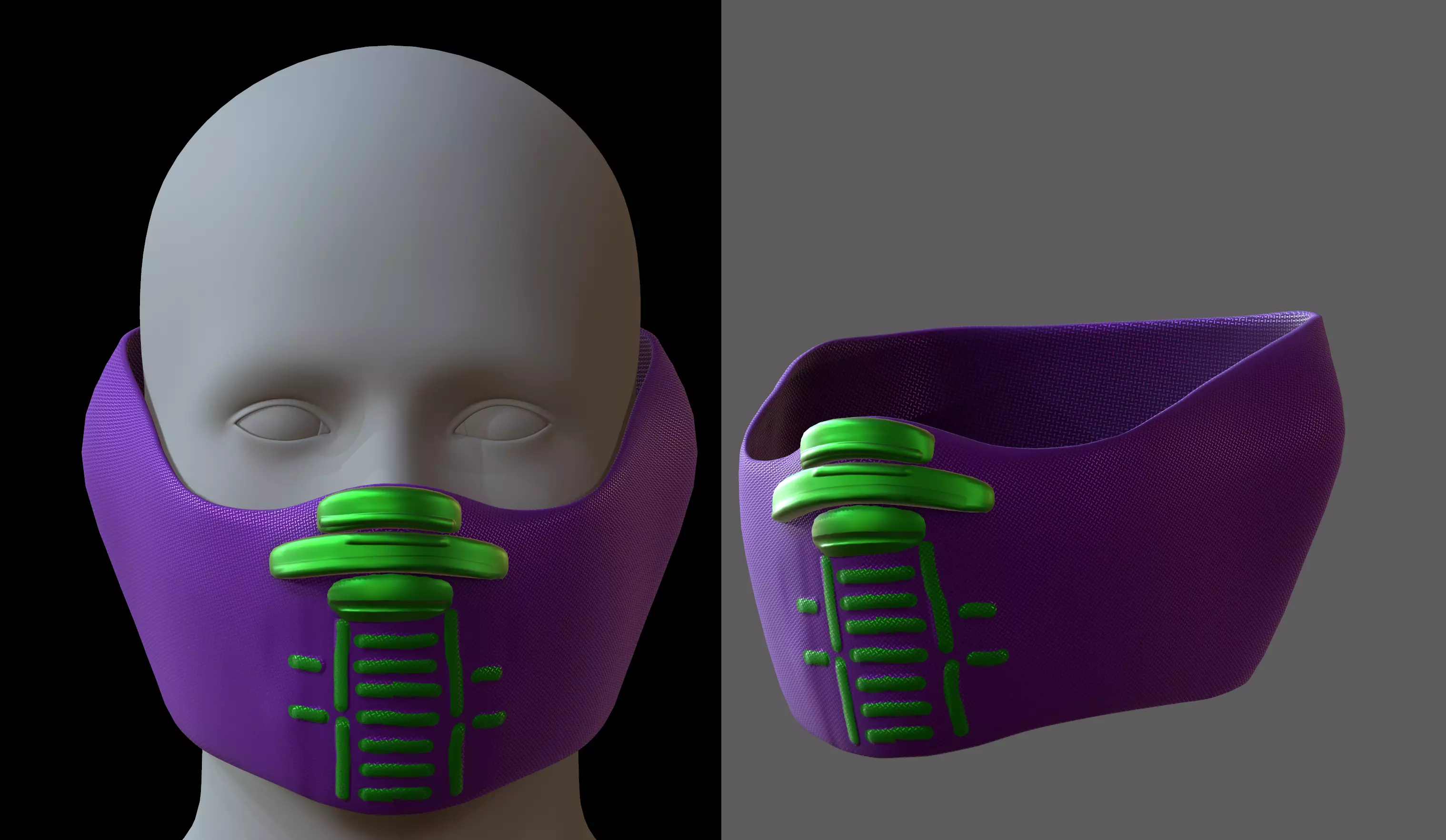 Gas mask helmet 3d model scifi Low-poly Low-poly 3D model