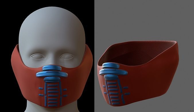 Gas mask helmet 3d model scifi Low-poly  Low-poly 3D model