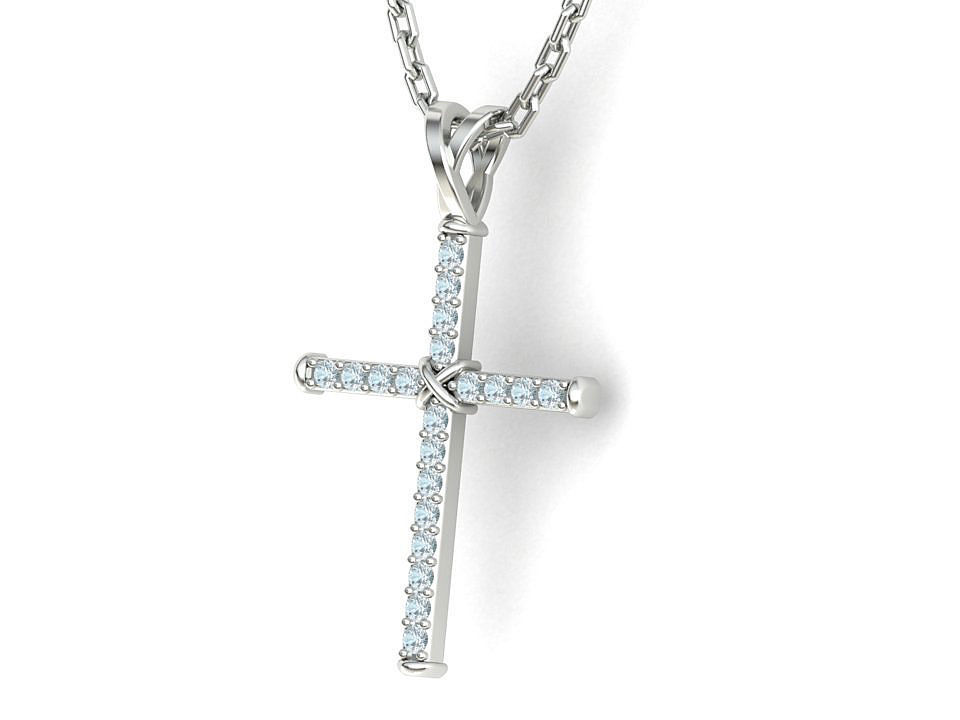 Cross Necklace Classic Diamond Pendant 3dmodel 3D print model_1