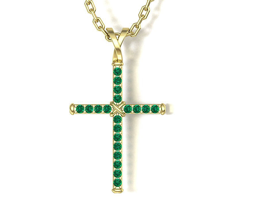 Cross Necklace Classic Diamond Pendant 3dmodel 3D print model_17