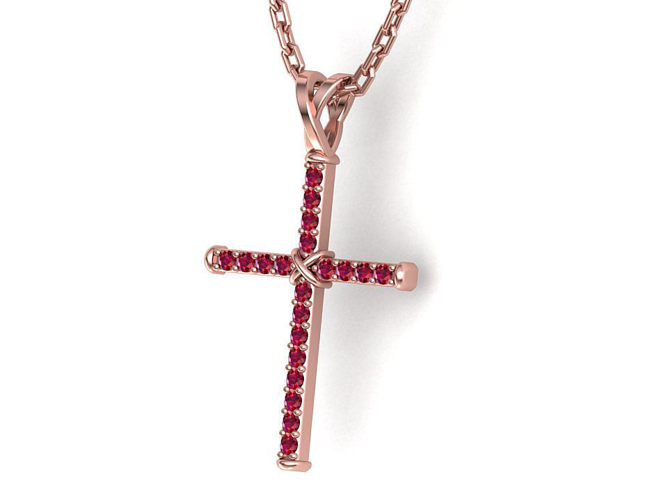 Cross Necklace Classic Diamond Pendant 3dmodel 3D print model_6
