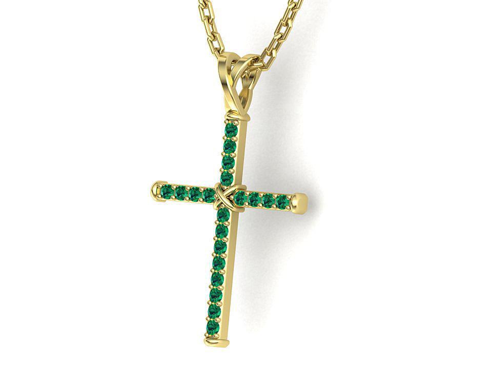 Cross Necklace Classic Diamond Pendant 3dmodel 3D print model_4