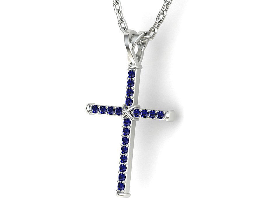 Cross Necklace Classic Diamond Pendant 3dmodel 3D print model_2