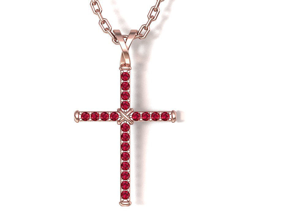 Cross Necklace Classic Diamond Pendant 3dmodel 3D print model_19