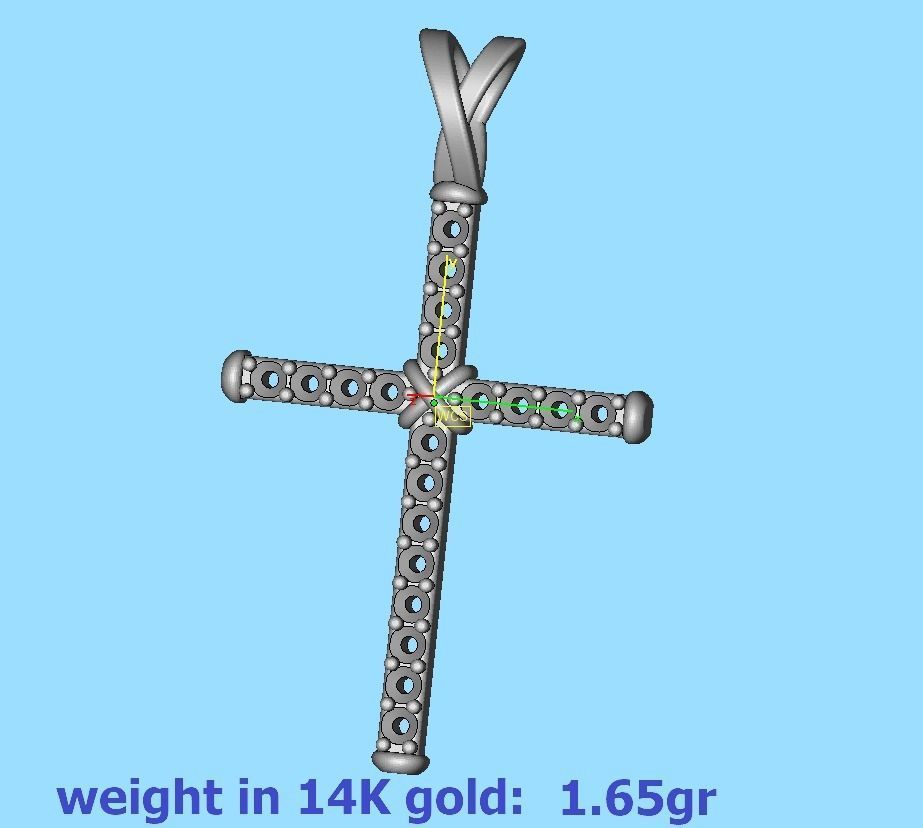 Cross Necklace Classic Diamond Pendant 3dmodel 3D print model_8