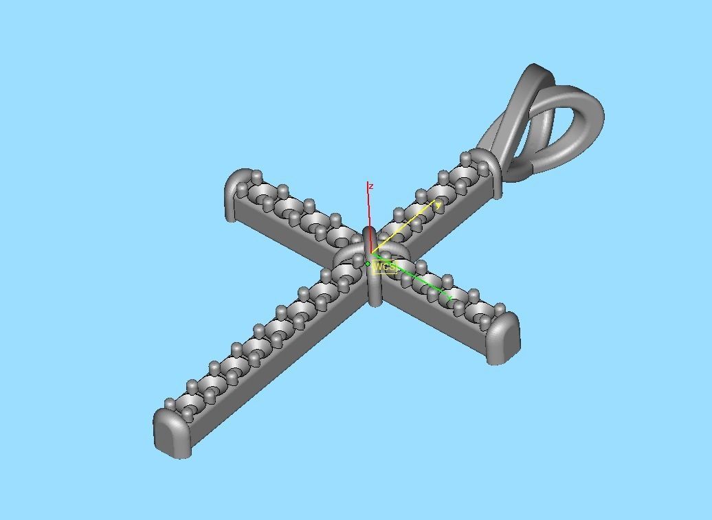 Cross Necklace Classic Diamond Pendant 3dmodel 3D print model_12