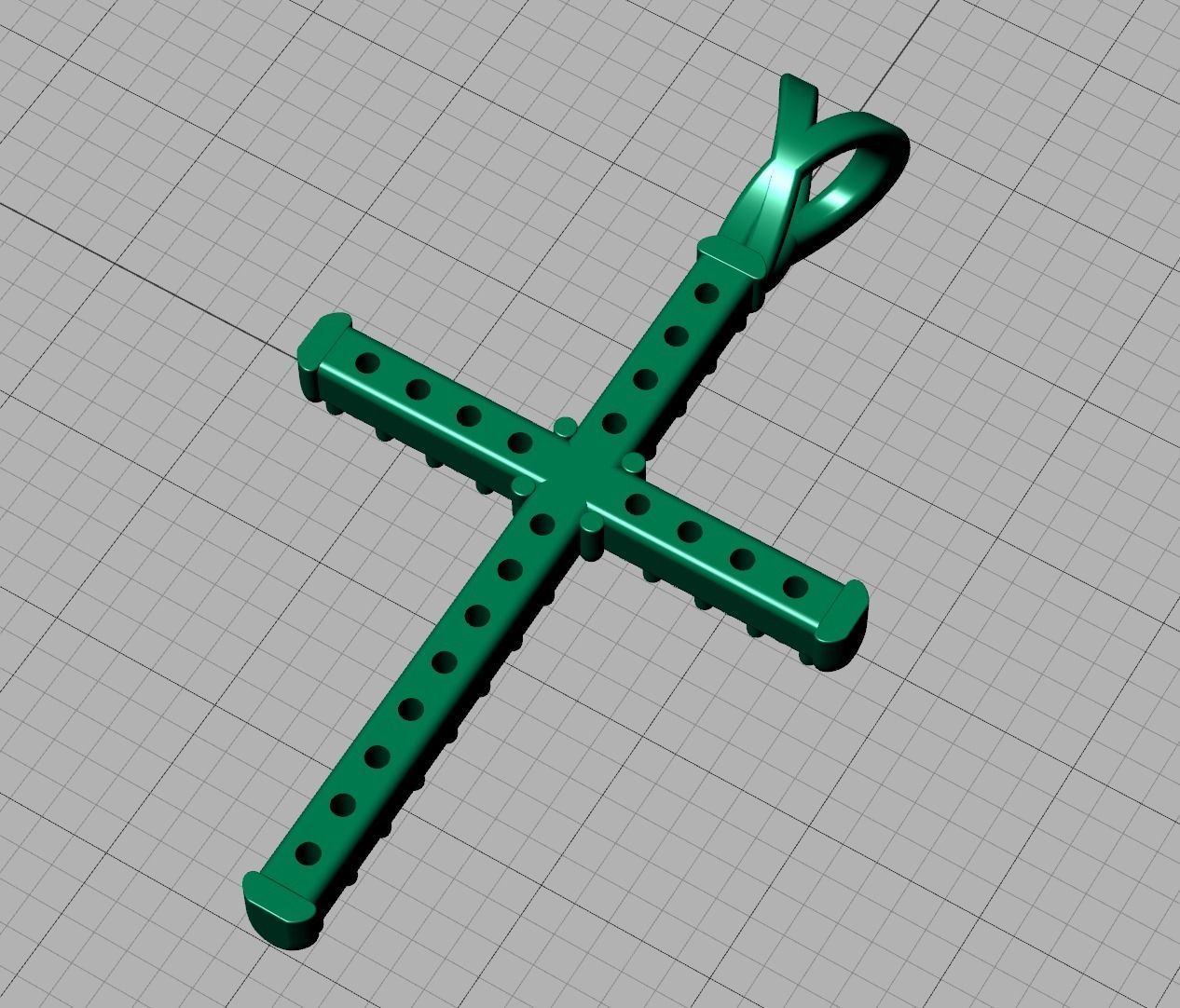 Cross Necklace Classic Diamond Pendant 3dmodel 3D print model_11