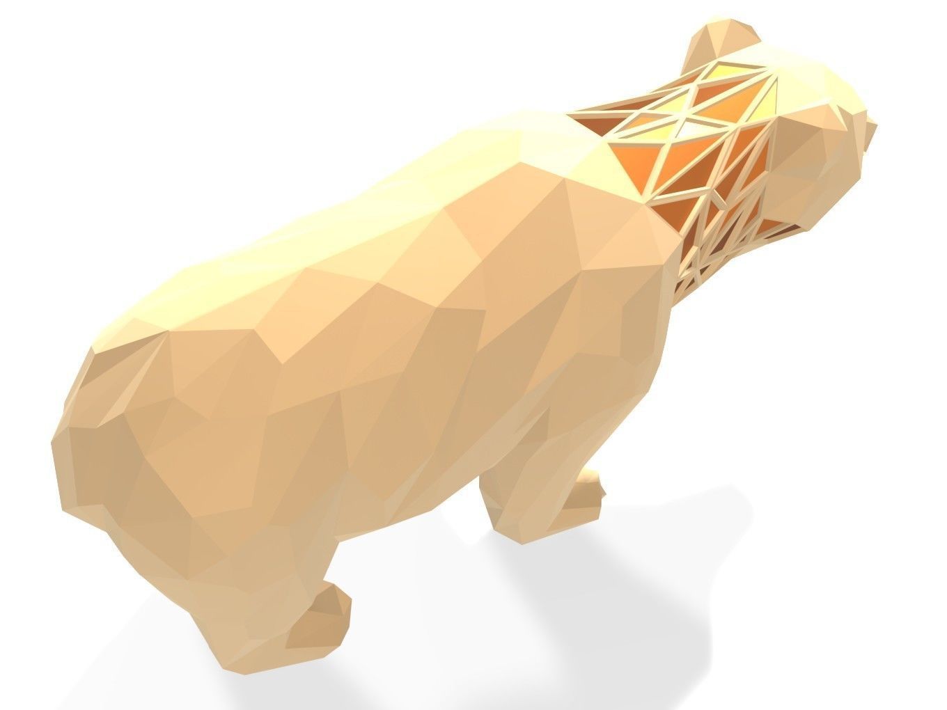 Polygonal Bear Parametric 3D print model_6