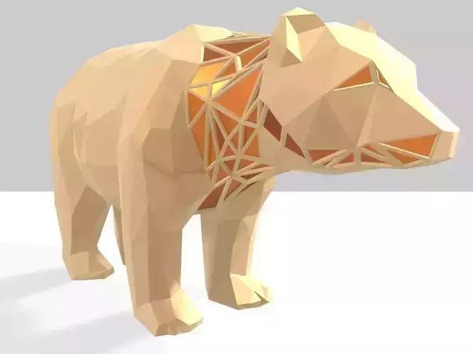 Polygonal Bear Parametric 3D print model