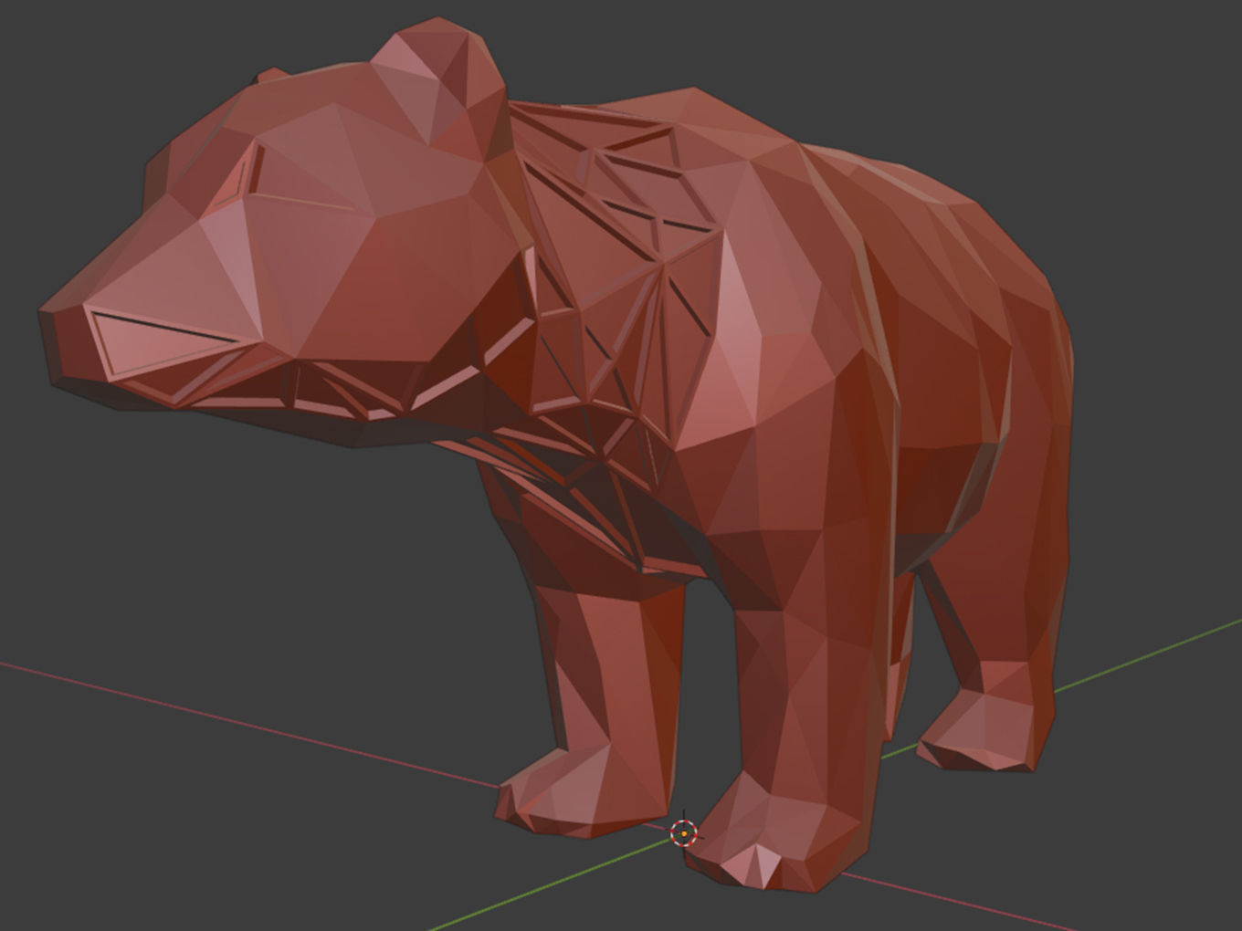 Polygonal Bear Parametric 3D print model_10