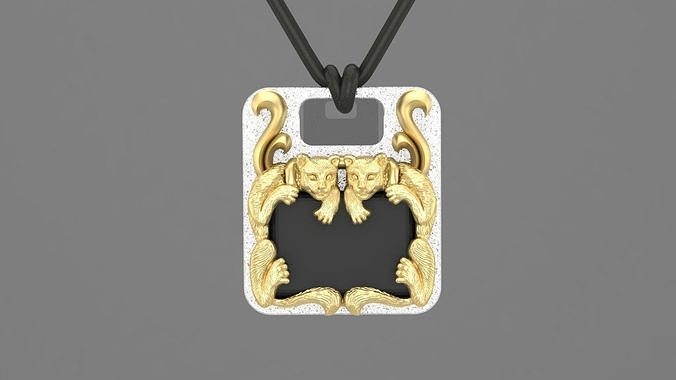 Pendant with couple cats 3D print model