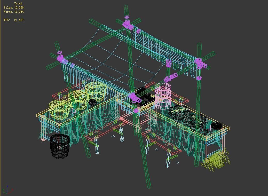 Song dynasty-props-bun stall 3D model_3