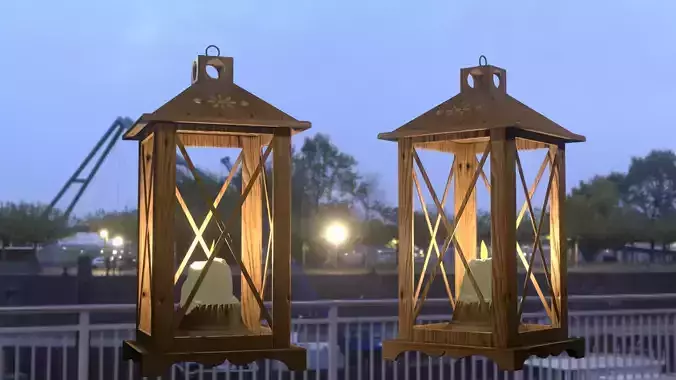 wooden lantern  3D model
