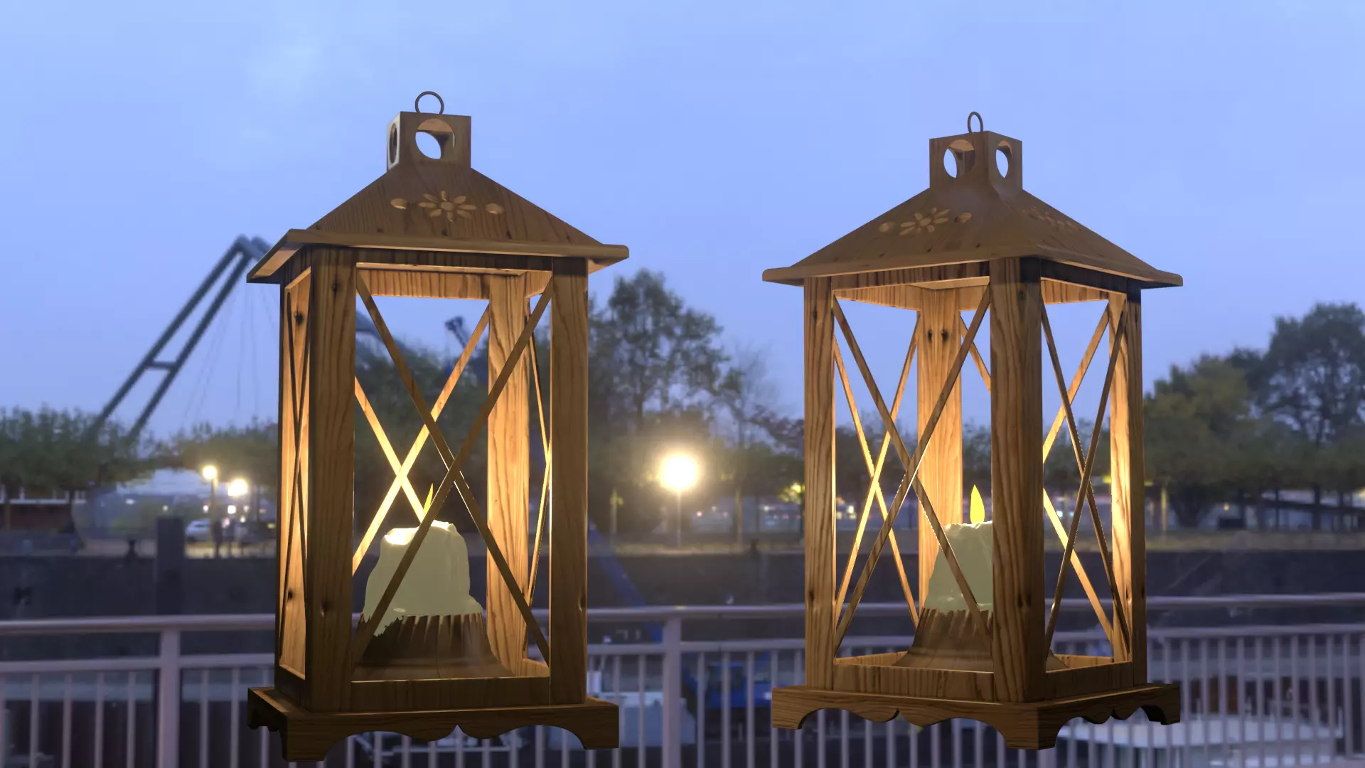 wooden lantern 3D model