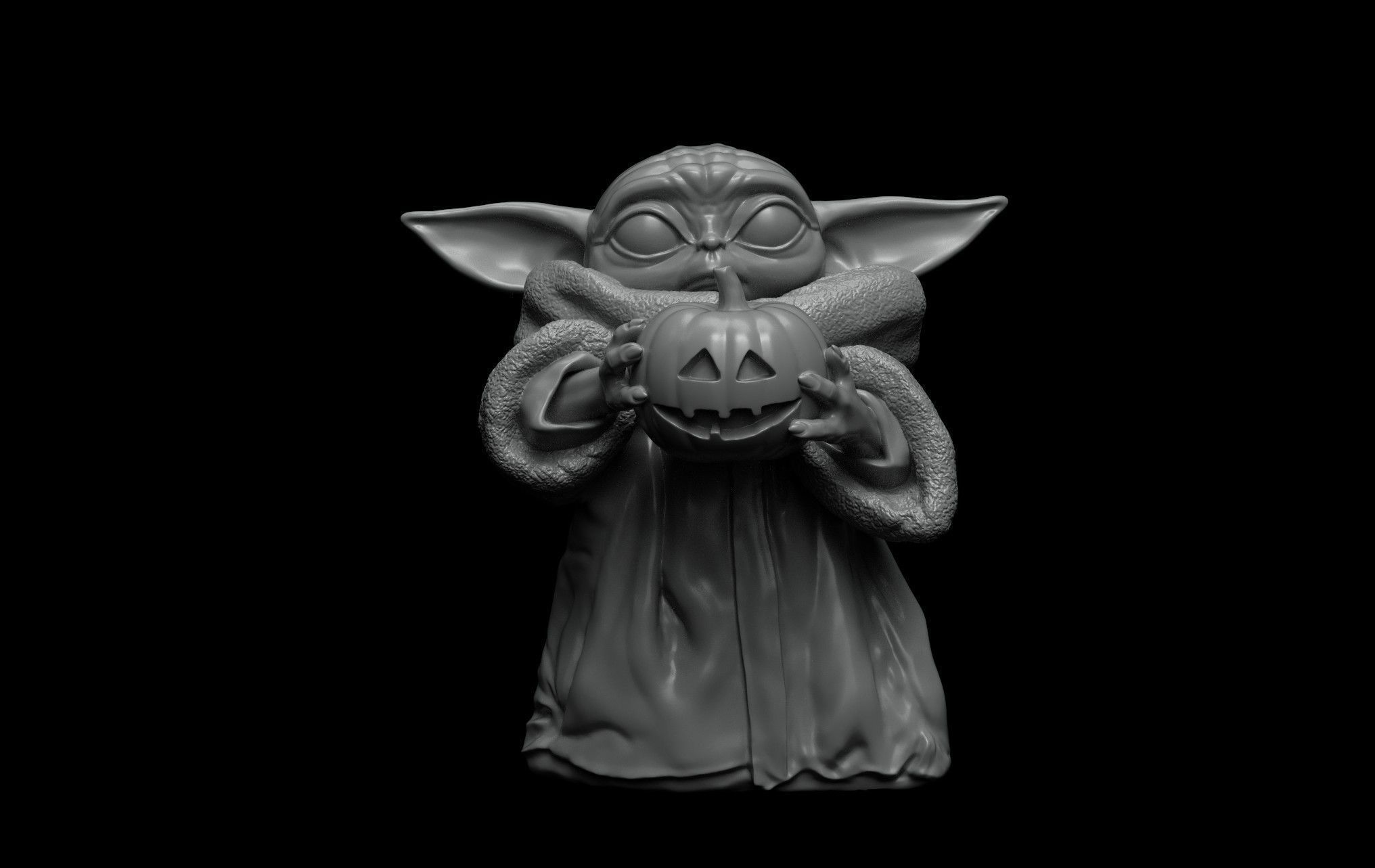 Baby Yoda - Halloween Edition 3D print model_2