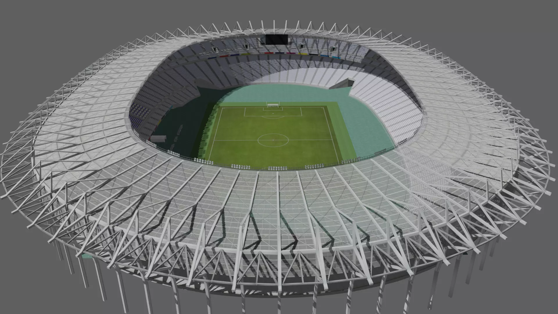 Ajinomoto Stadium Chofu Tokyo Japan Low-poly 3D model_0