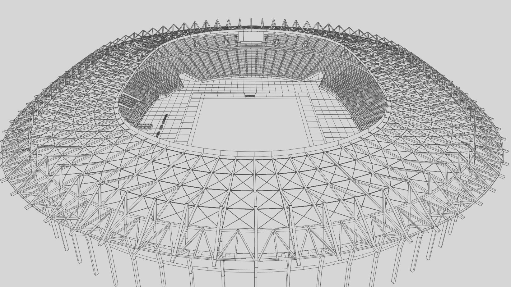 Ajinomoto Stadium Chofu Tokyo Japan Low-poly 3D model_6