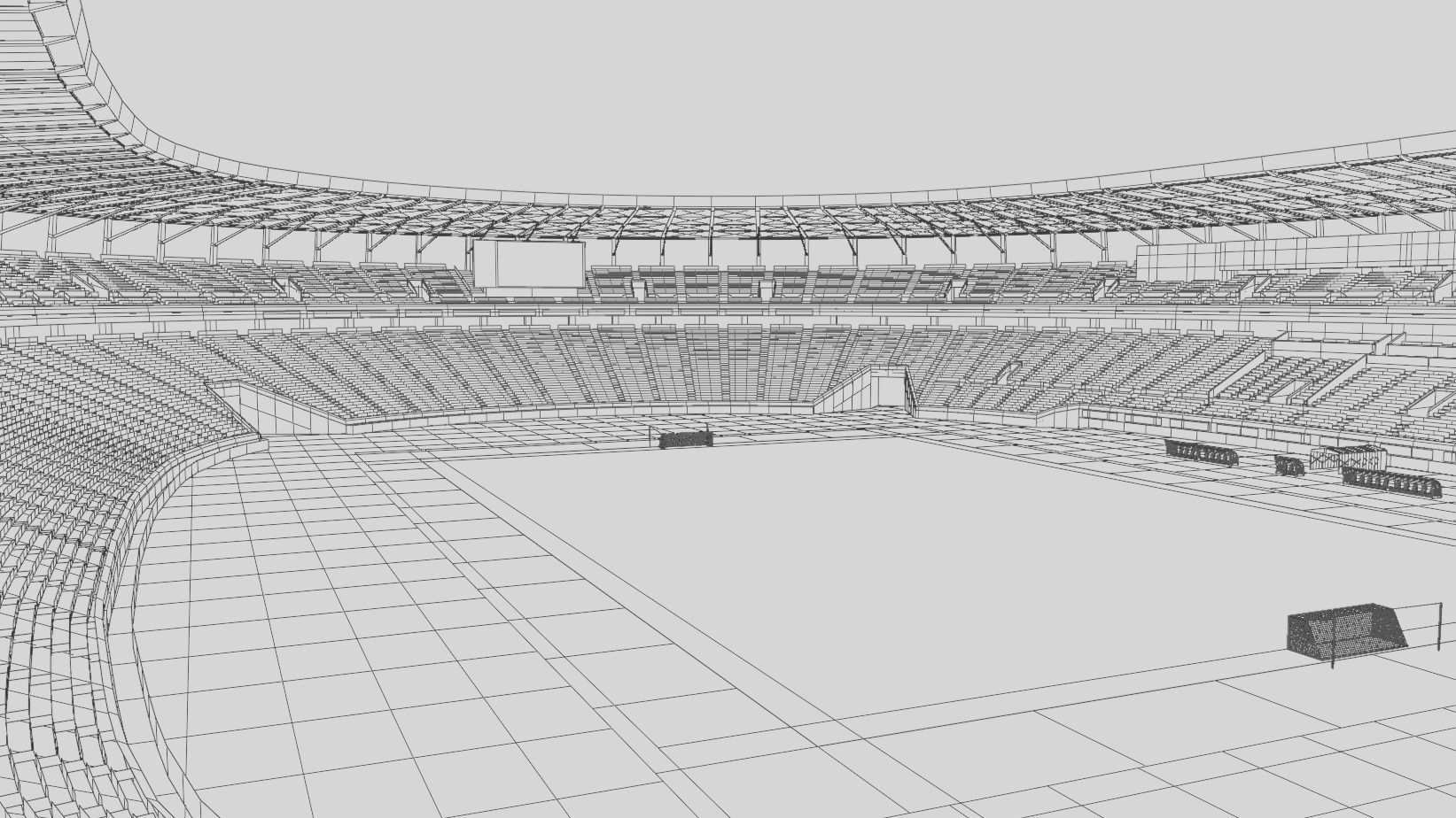 Ajinomoto Stadium Chofu Tokyo Japan Low-poly 3D model_7
