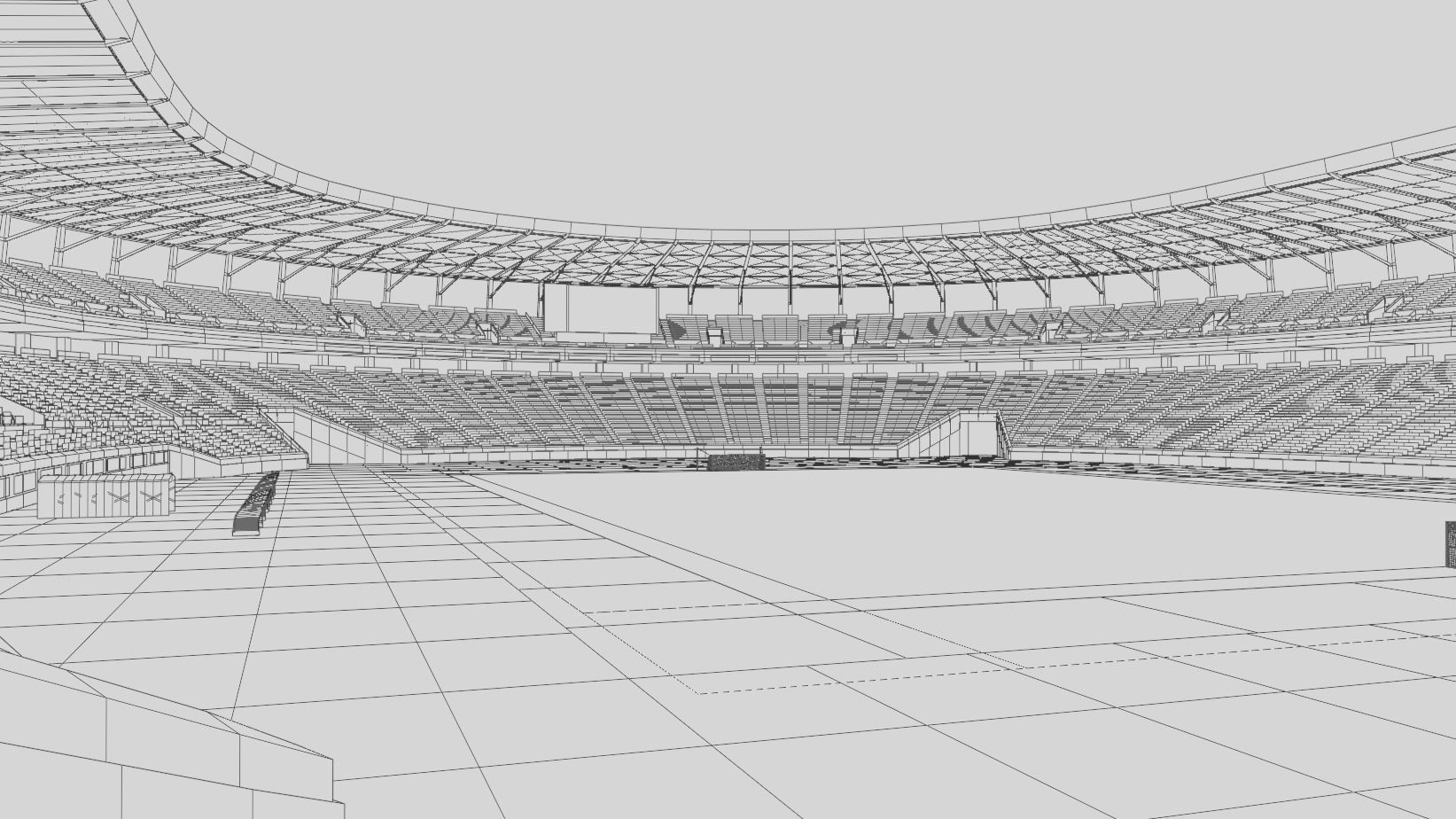 Ajinomoto Stadium Chofu Tokyo Japan Low-poly 3D model_10