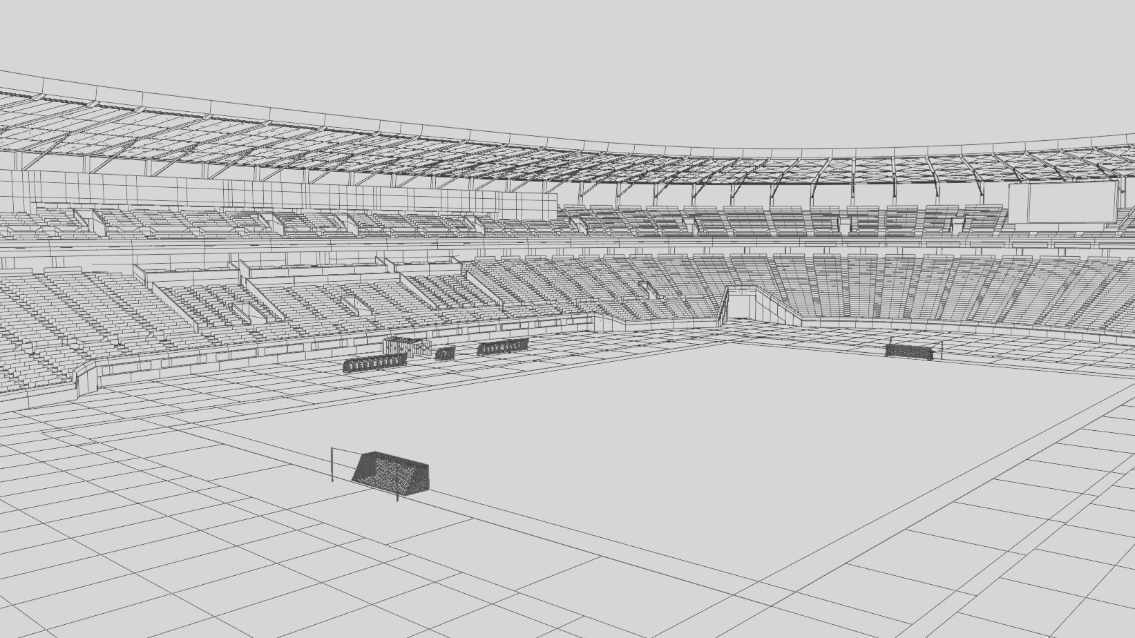 Ajinomoto Stadium Chofu Tokyo Japan Low-poly 3D model_9